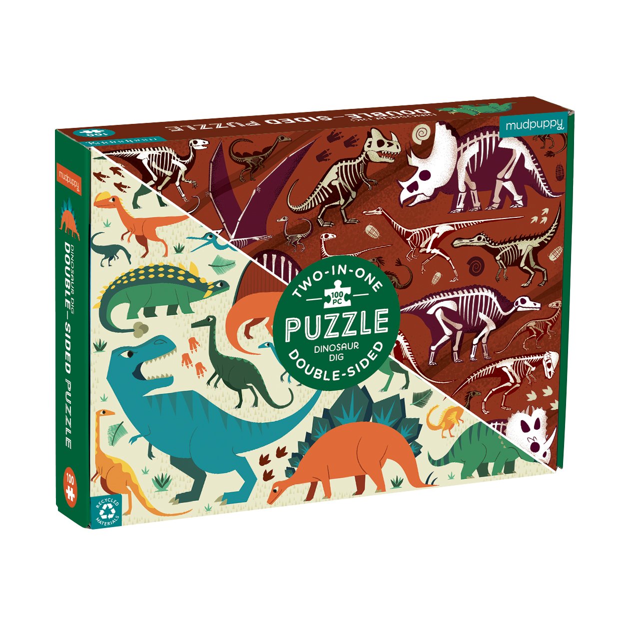 Mudpuppy Double-Sided Puzzle 100 Pieces - Animal Kingdom