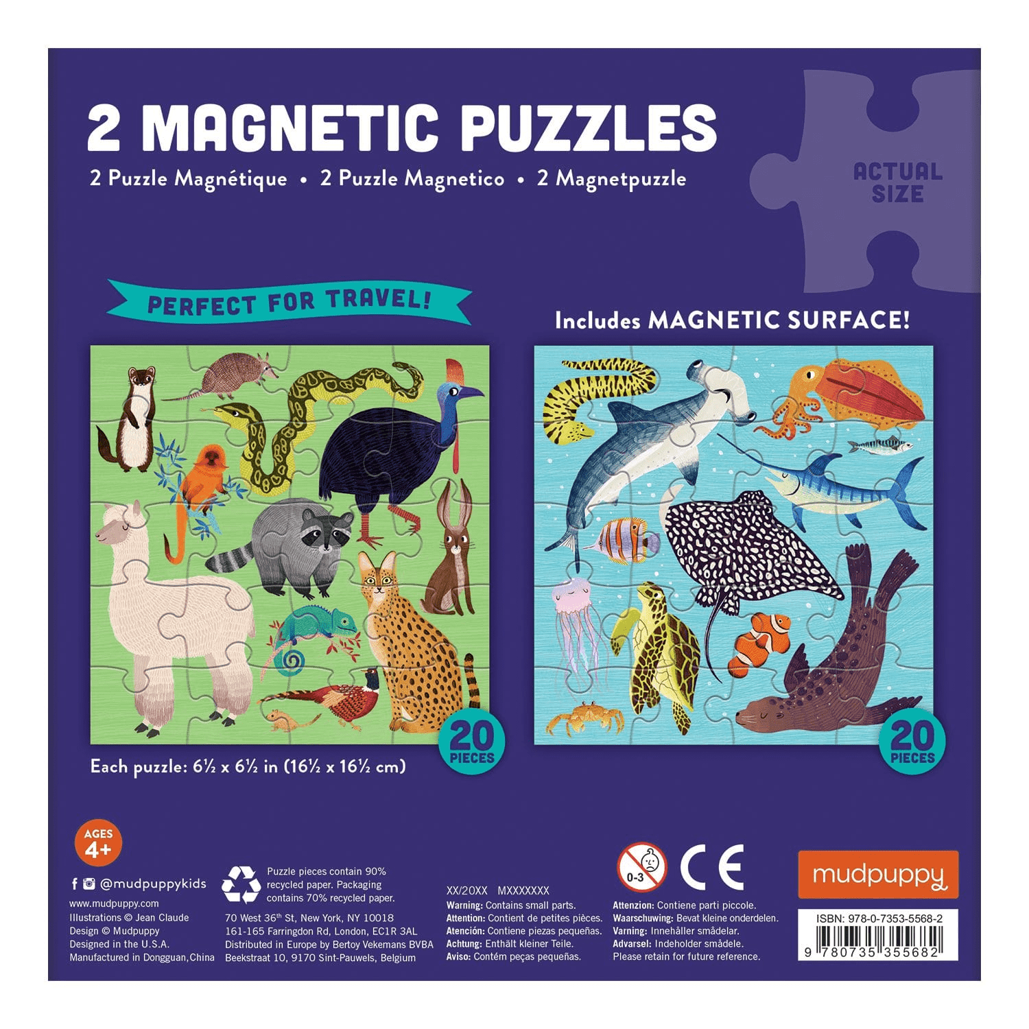 Magnets animaux puzzle - Mini Colocs