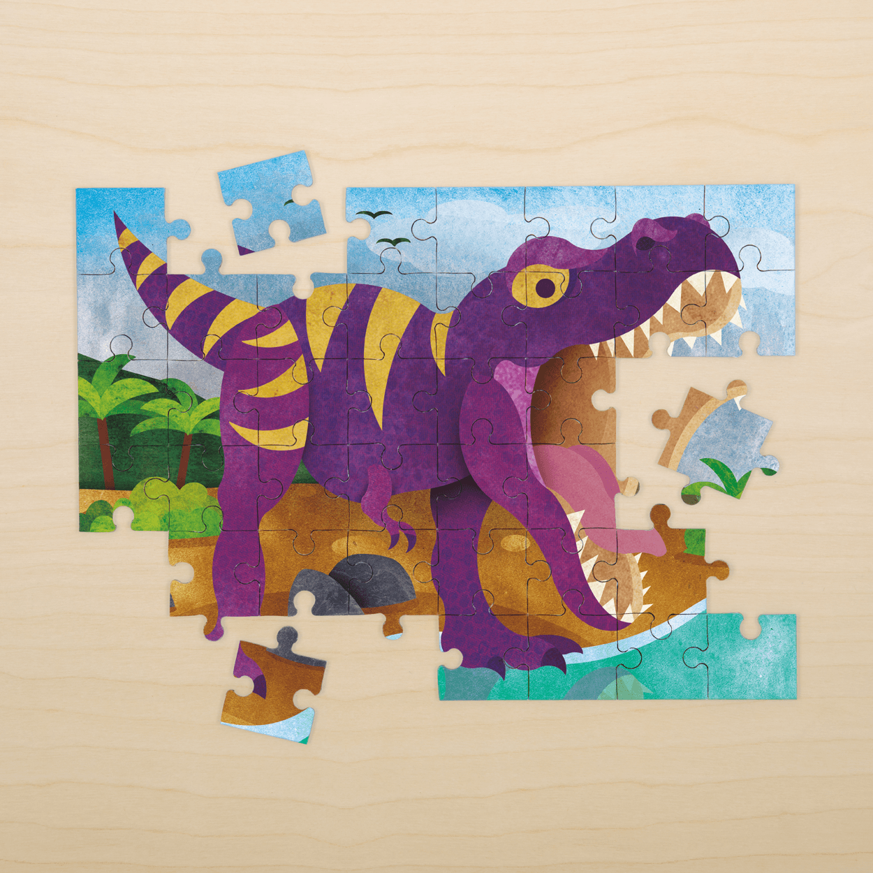 40pcs / Set Papier Dinosaure Tyrannosaurus Rex Jigsaw Puzzle